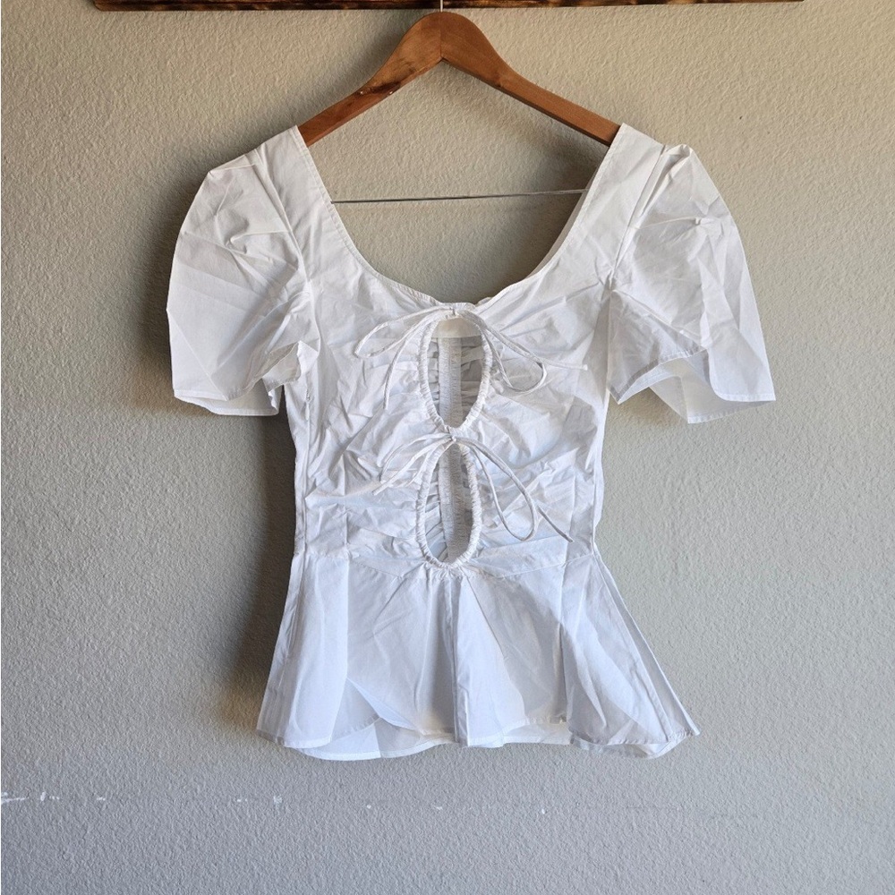 Thakoon Reversible Ruched Keyhole Blouse - Picture 2 of 5